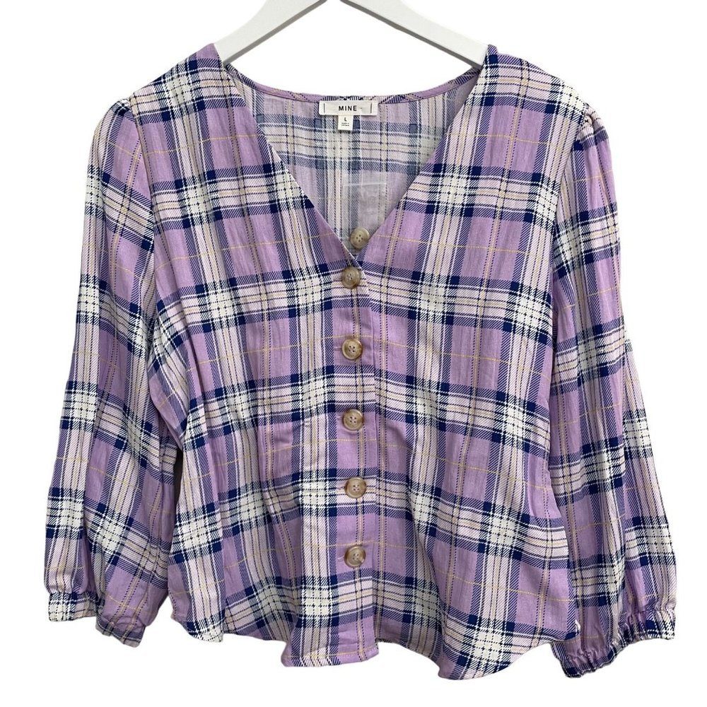 Mine Plaid Top Size L